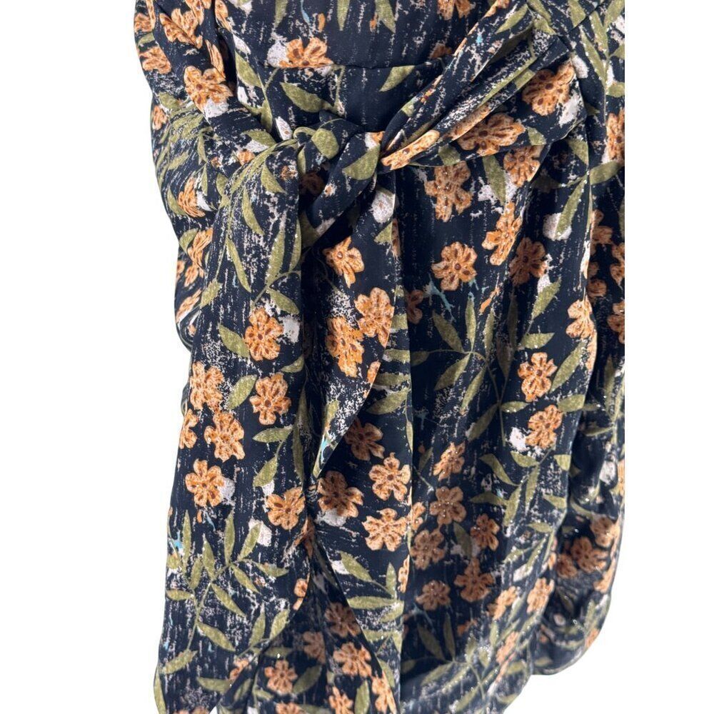 Beautiful Entro Floral Wrap Midi Dress Sz Small EUC Romantic Vibes Vintage Inspo - Picture 8 of 10